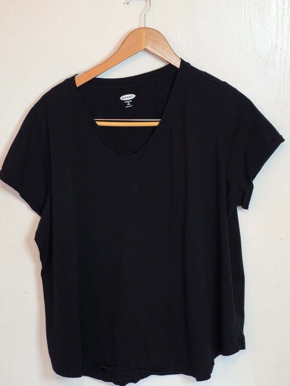 Old Navy Everywear Women's Plus Size 2X Black V-Neck Short Sleeve Tee